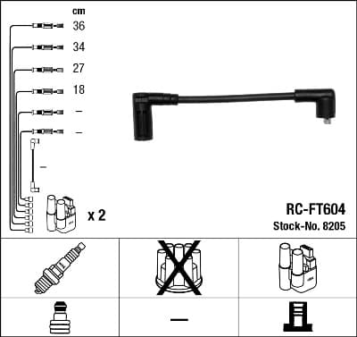 NGK Sada zapaľovacích káblov 8205 1