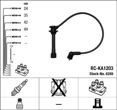 NGK Sada zapaľovacích káblov 6209 1