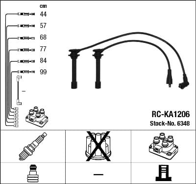 NGK Sada zapaľovacích káblov 6348 1