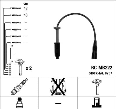 NGK Sada zapaľovacích káblov 0757 1