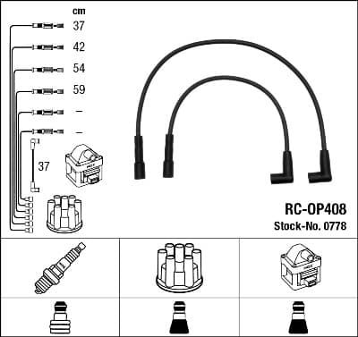 NGK Sada zapaľovacích káblov 0778 1