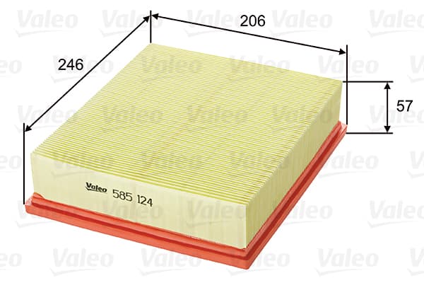 VALEO Vzduchový filter 585124 1