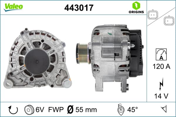 VALEO Alternátor 443017 1