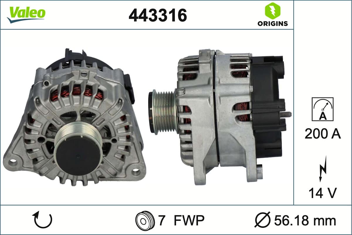 VALEO Alternátor 443316 1