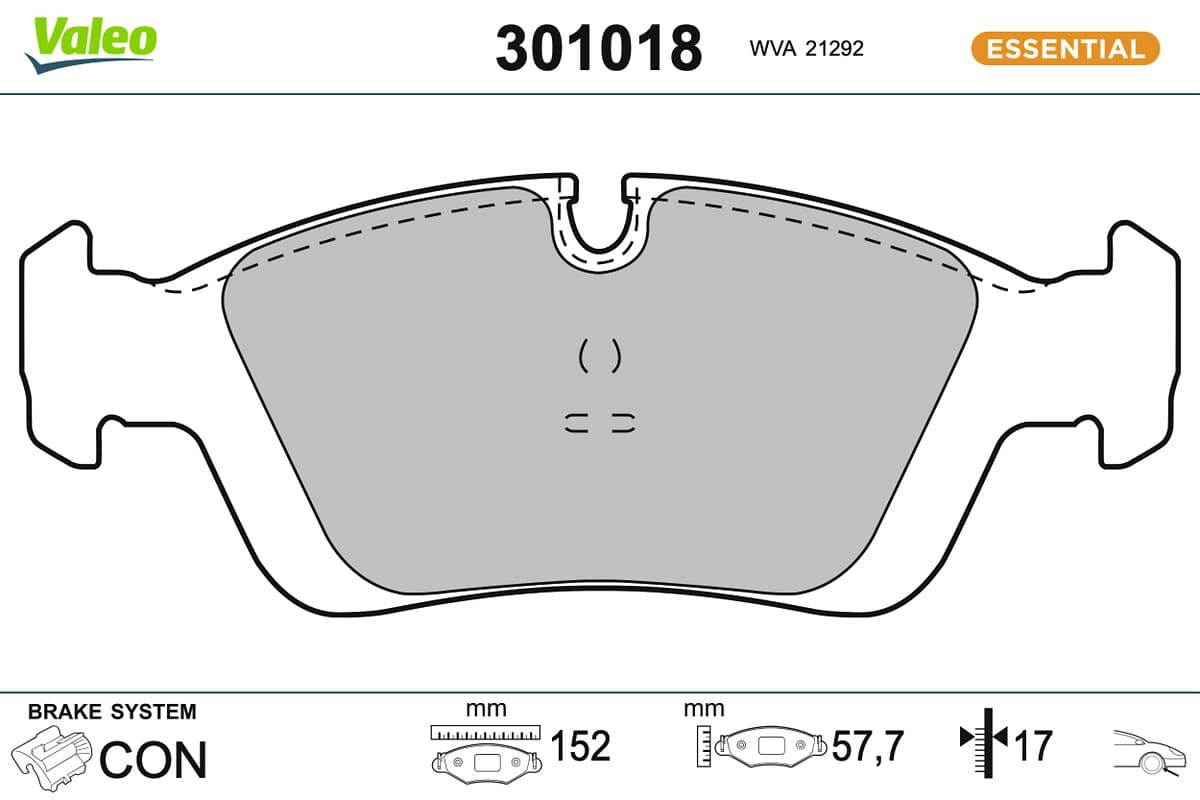 VALEO Sada brzdových platničiek kotúčovej brzdy 301018 1