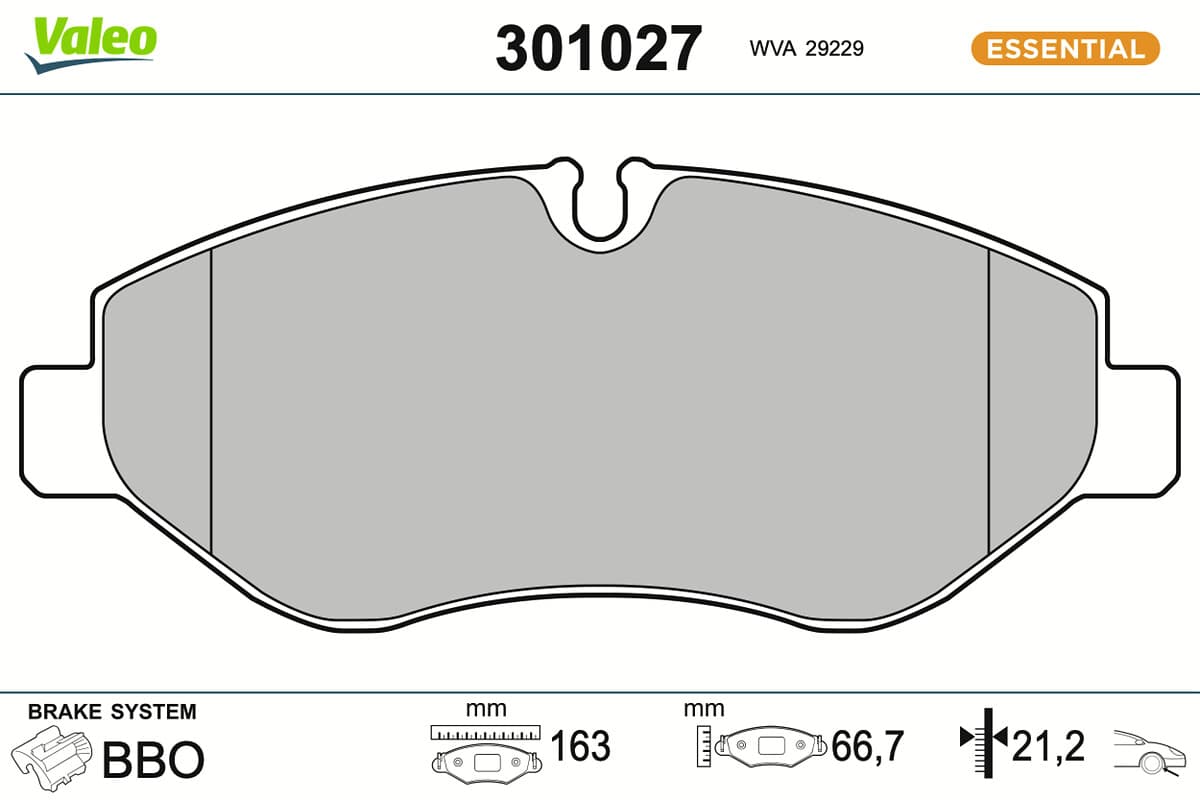 VALEO Sada brzdových platničiek kotúčovej brzdy 301027 1
