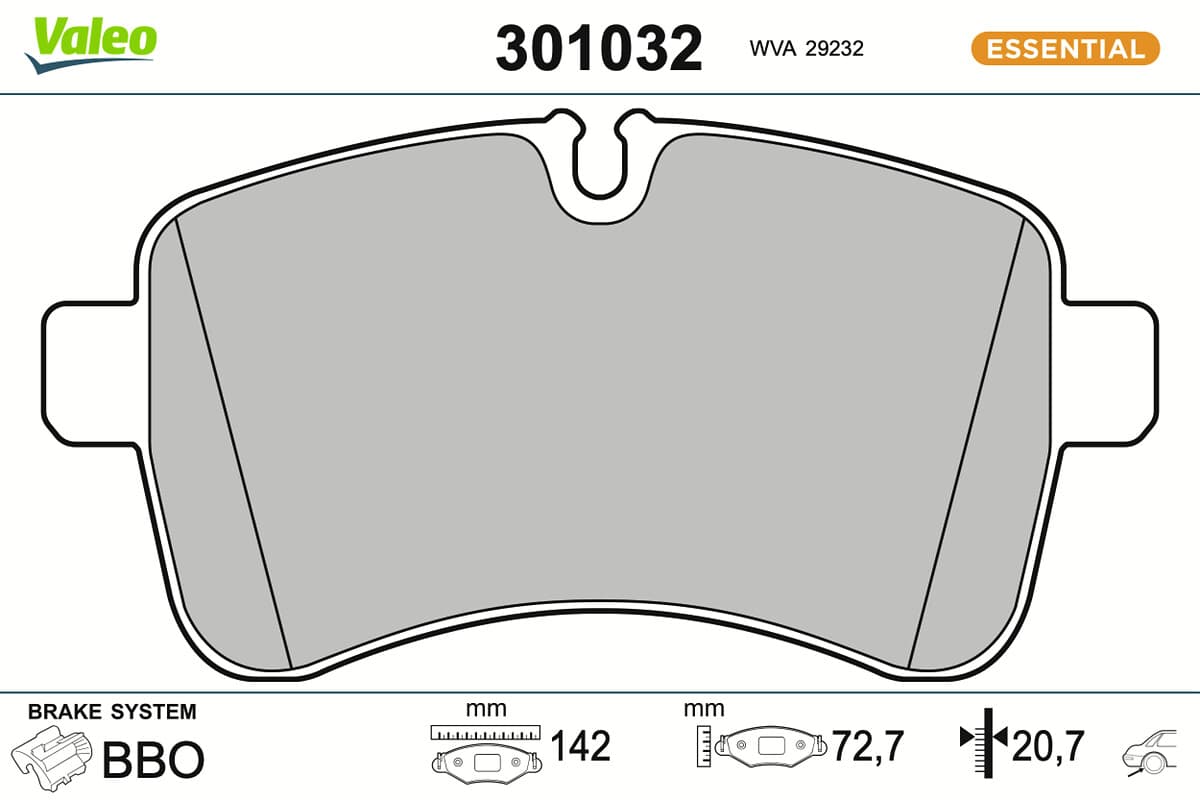 VALEO Sada brzdových platničiek kotúčovej brzdy 301032 1