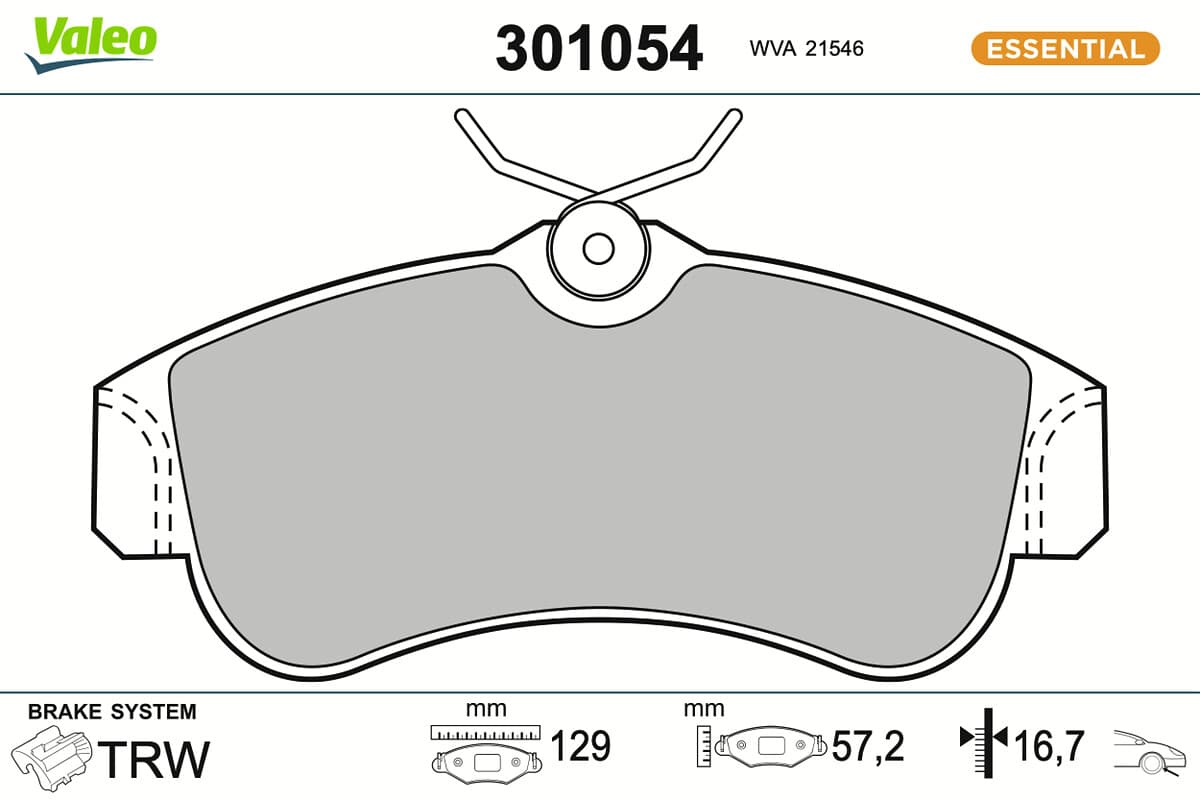 VALEO Sada brzdových platničiek kotúčovej brzdy 301054 1