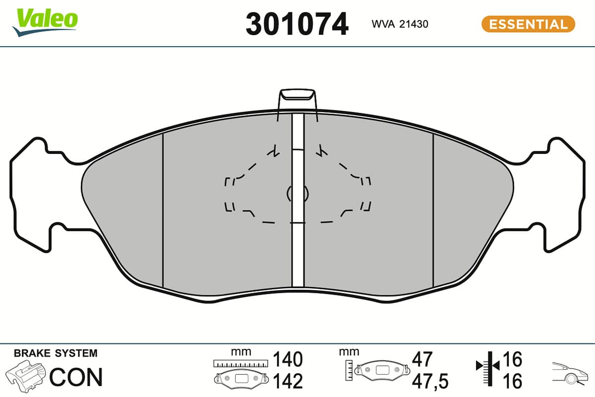 VALEO Sada brzdových platničiek kotúčovej brzdy 301074 1