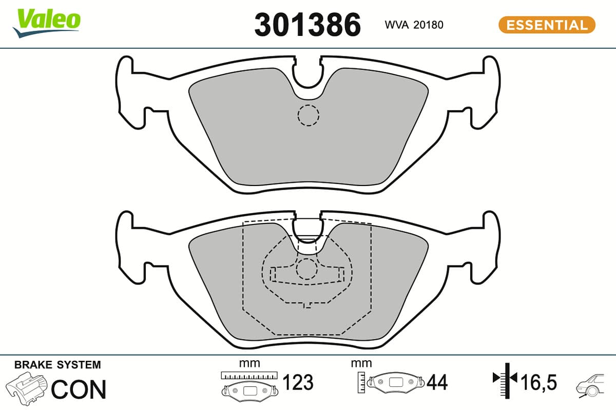 VALEO Sada brzdových platničiek kotúčovej brzdy 301386 1