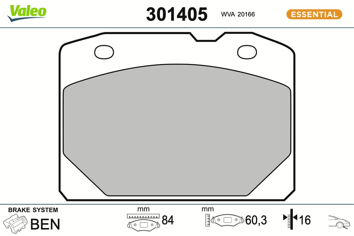 VALEO Sada brzdových platničiek kotúčovej brzdy 301405 1