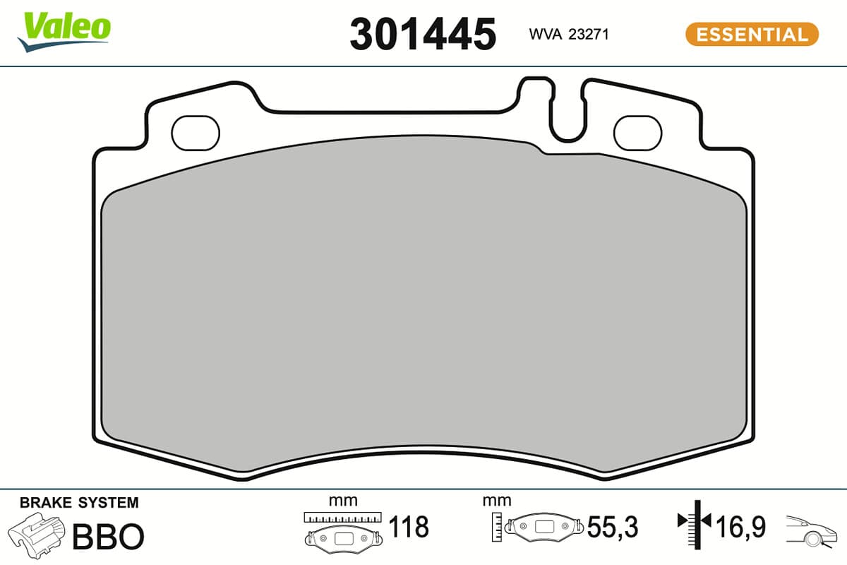 VALEO Sada brzdových platničiek kotúčovej brzdy 301445 1