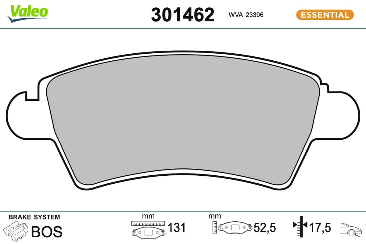 VALEO Sada brzdových platničiek kotúčovej brzdy 301462 1
