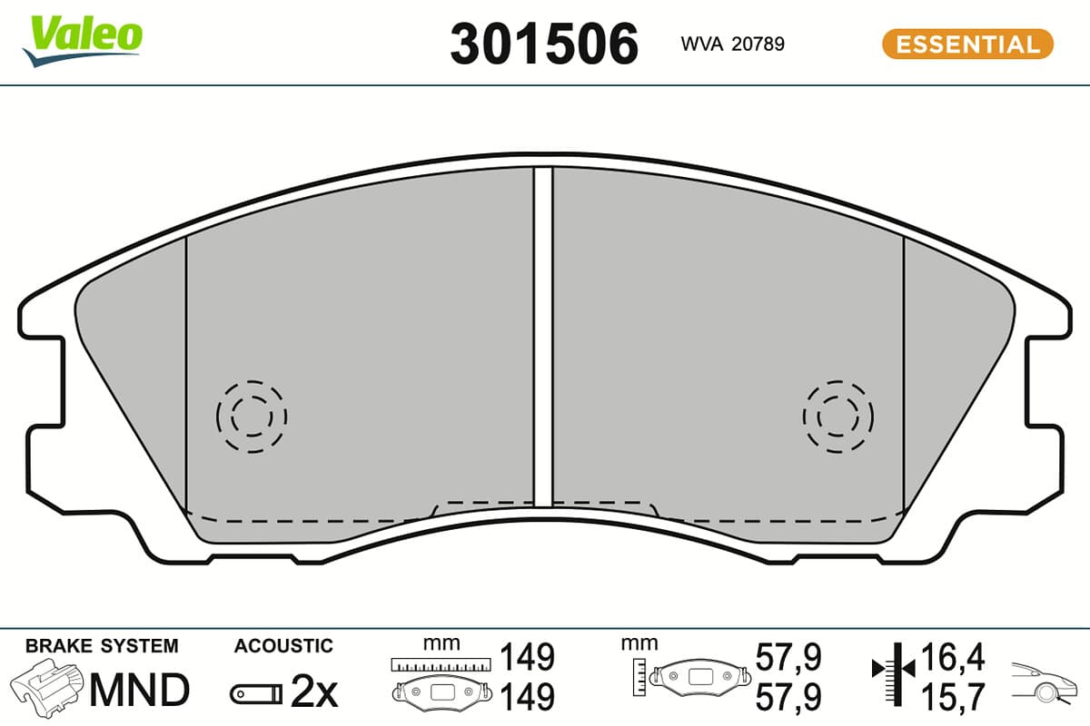 VALEO Sada brzdových platničiek kotúčovej brzdy 301506 1