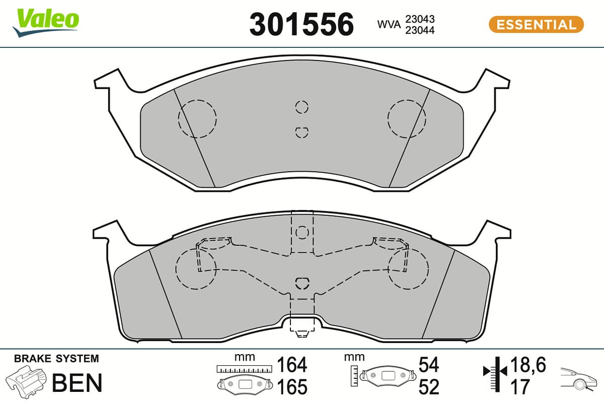 VALEO Sada brzdových platničiek kotúčovej brzdy 301556 1