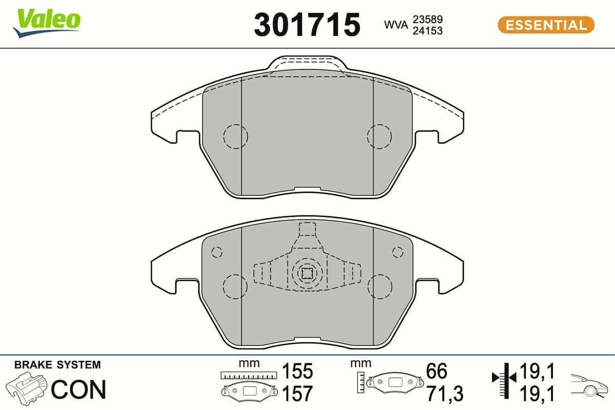 VALEO Sada brzdových platničiek kotúčovej brzdy 301715 1