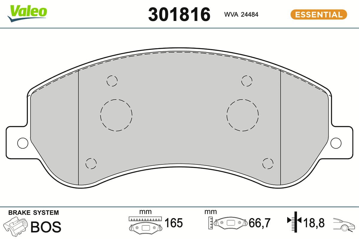 VALEO Sada brzdových platničiek kotúčovej brzdy 301816 1