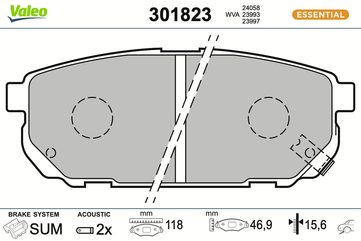 VALEO Sada brzdových platničiek kotúčovej brzdy 301823 1
