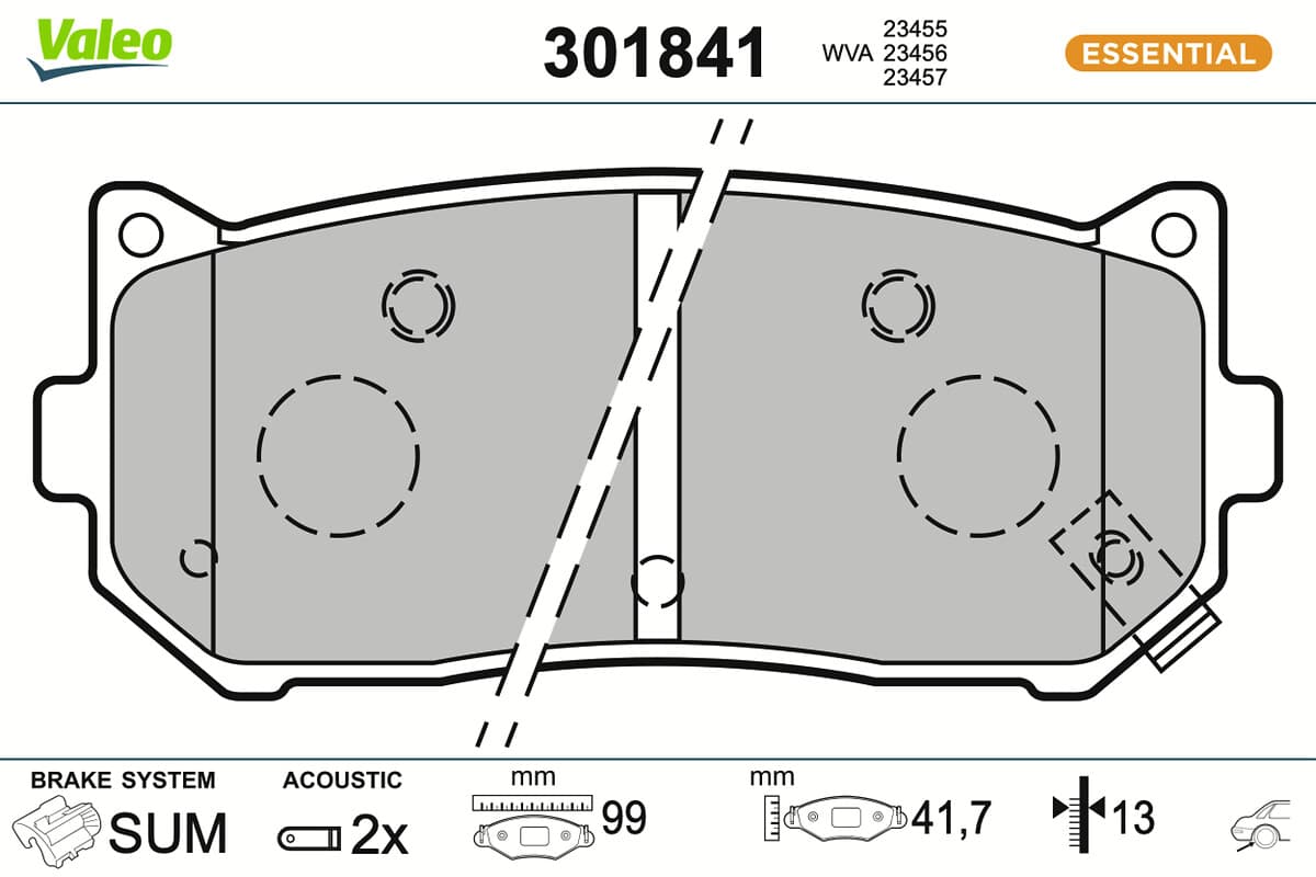 VALEO Sada brzdových platničiek kotúčovej brzdy 301841 1
