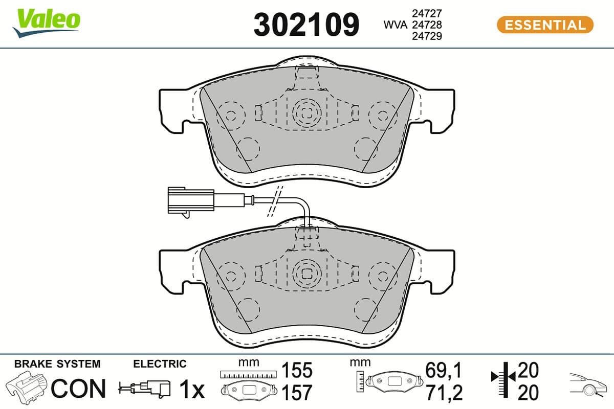 VALEO Sada brzdových platničiek kotúčovej brzdy 302109 1