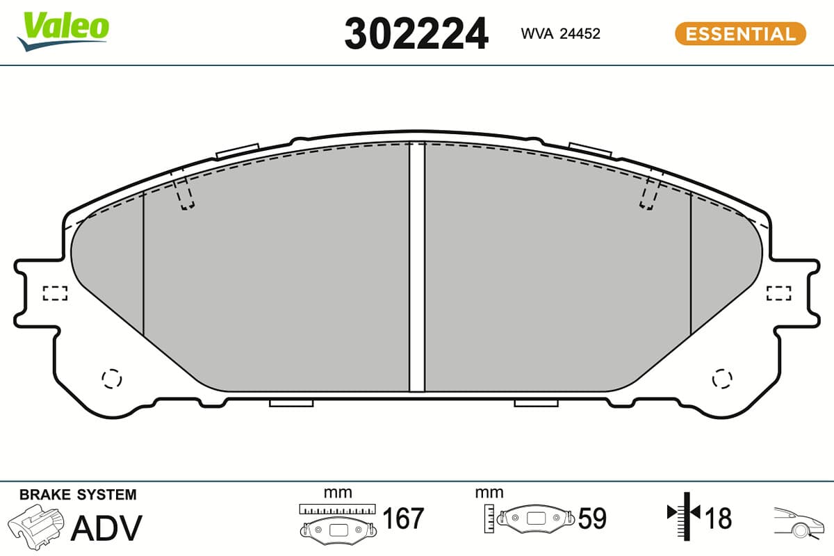 VALEO Sada brzdových platničiek kotúčovej brzdy 302224 1