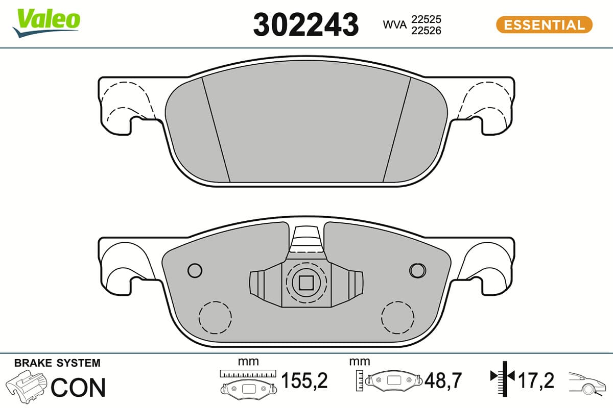 VALEO Sada brzdových platničiek kotúčovej brzdy 302243 1