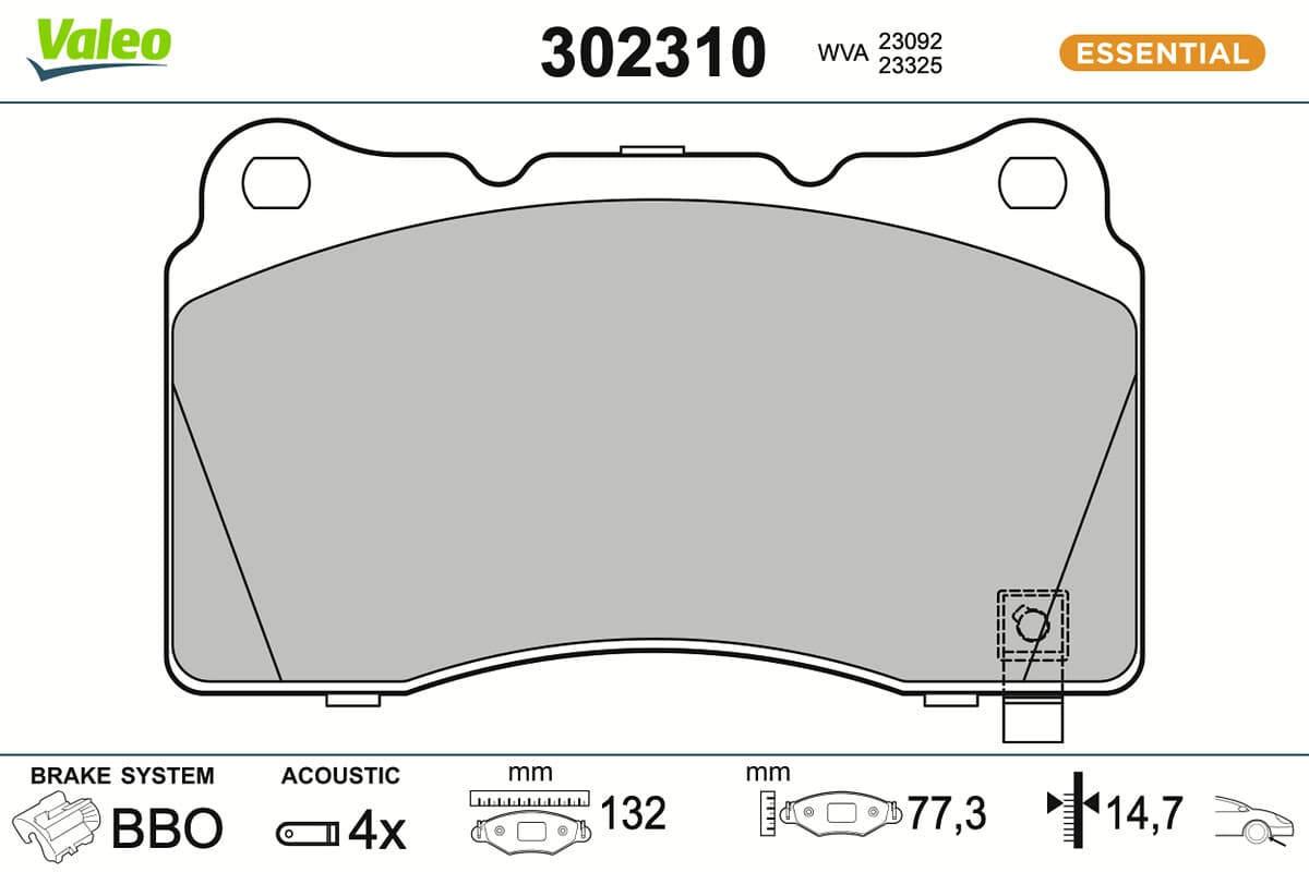 VALEO Sada brzdových platničiek kotúčovej brzdy 302310 1