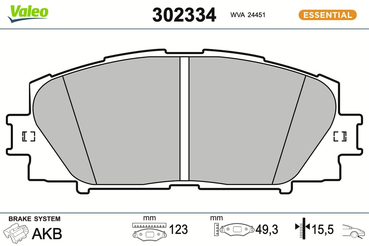 VALEO Sada brzdových platničiek kotúčovej brzdy 302334 1