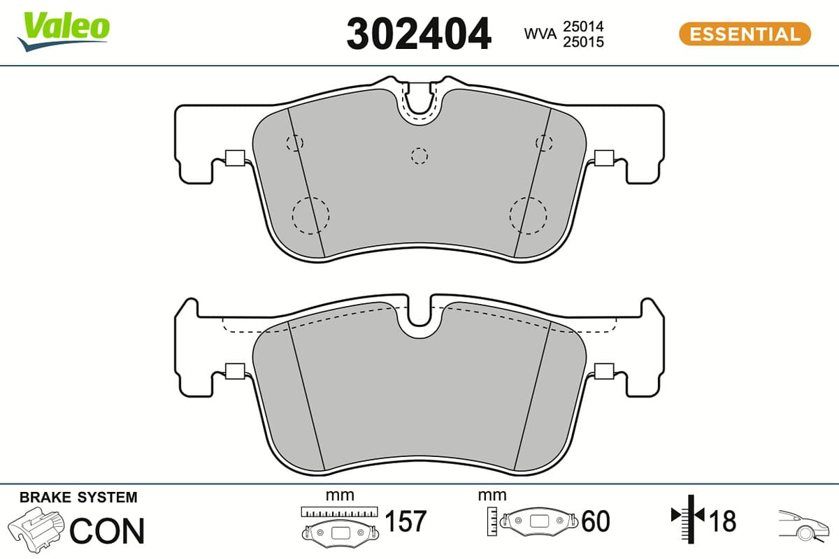 VALEO Sada brzdových platničiek kotúčovej brzdy 302404 1