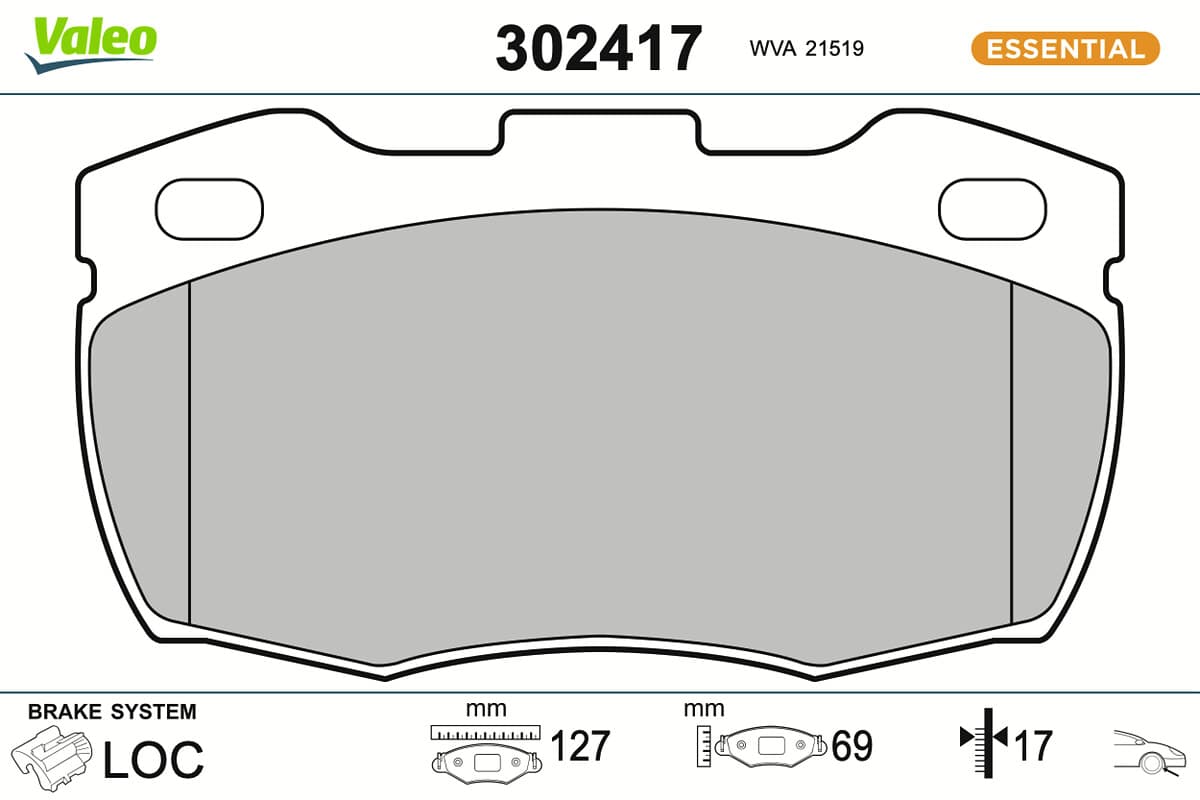 VALEO Sada brzdových platničiek kotúčovej brzdy 302417 1