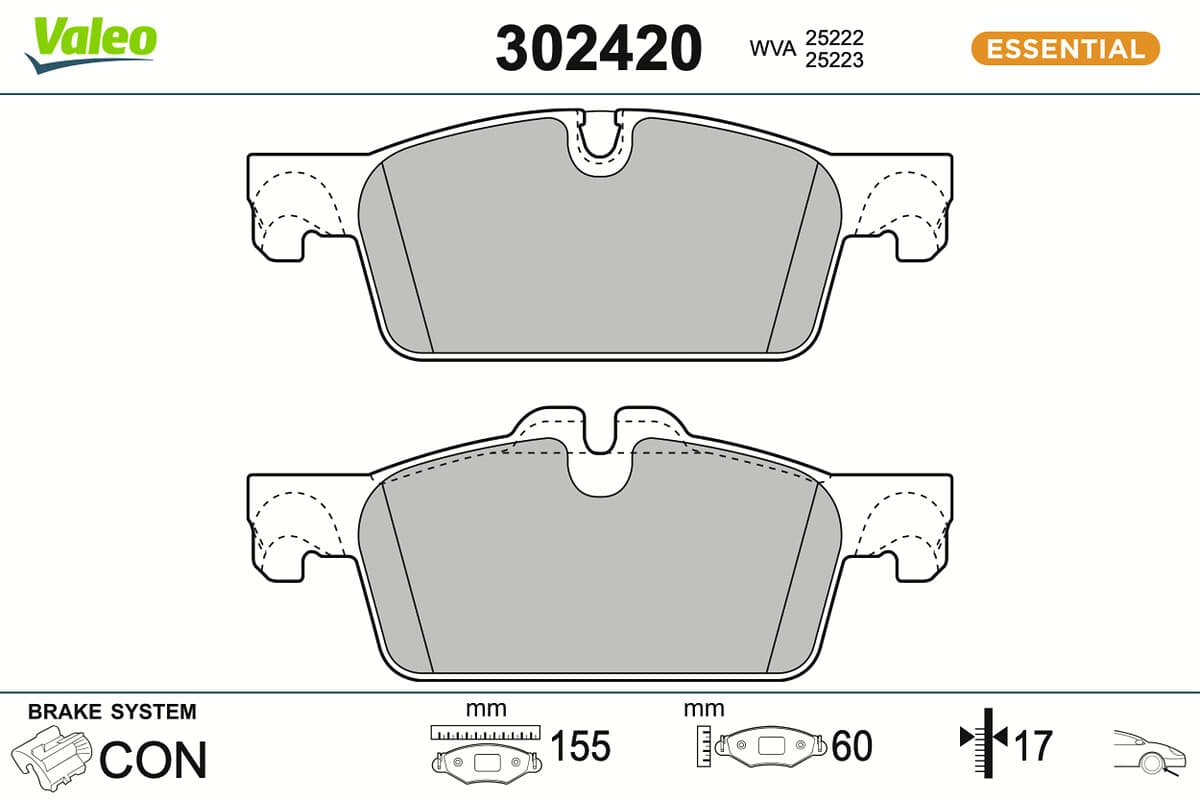 VALEO Sada brzdových platničiek kotúčovej brzdy 302420 1