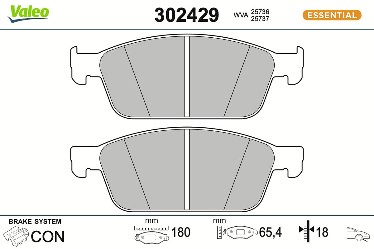 VALEO Sada brzdových platničiek kotúčovej brzdy 302429 1