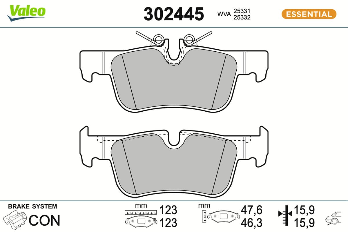 VALEO Sada brzdových platničiek kotúčovej brzdy 302445 1