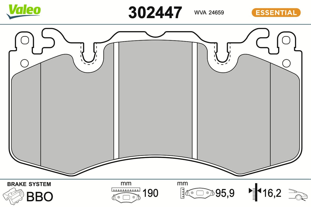 VALEO Sada brzdových platničiek kotúčovej brzdy 302447 1
