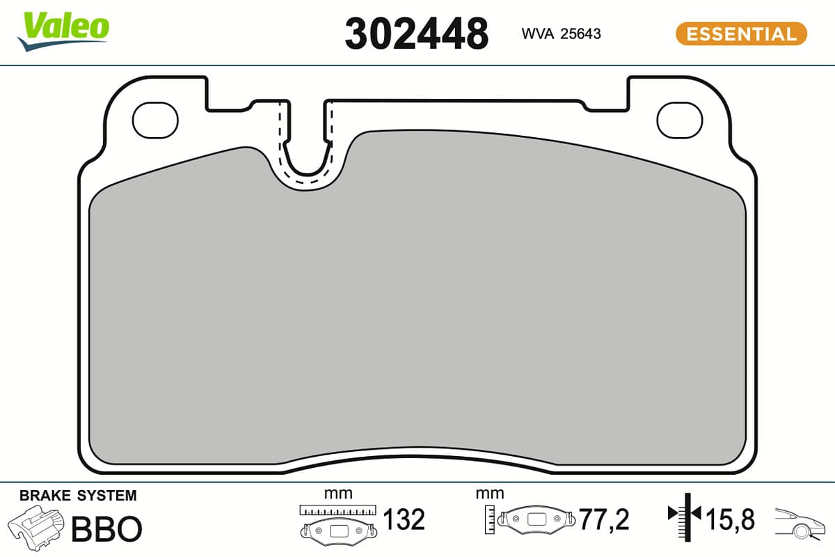VALEO Sada brzdových platničiek kotúčovej brzdy 302448 1