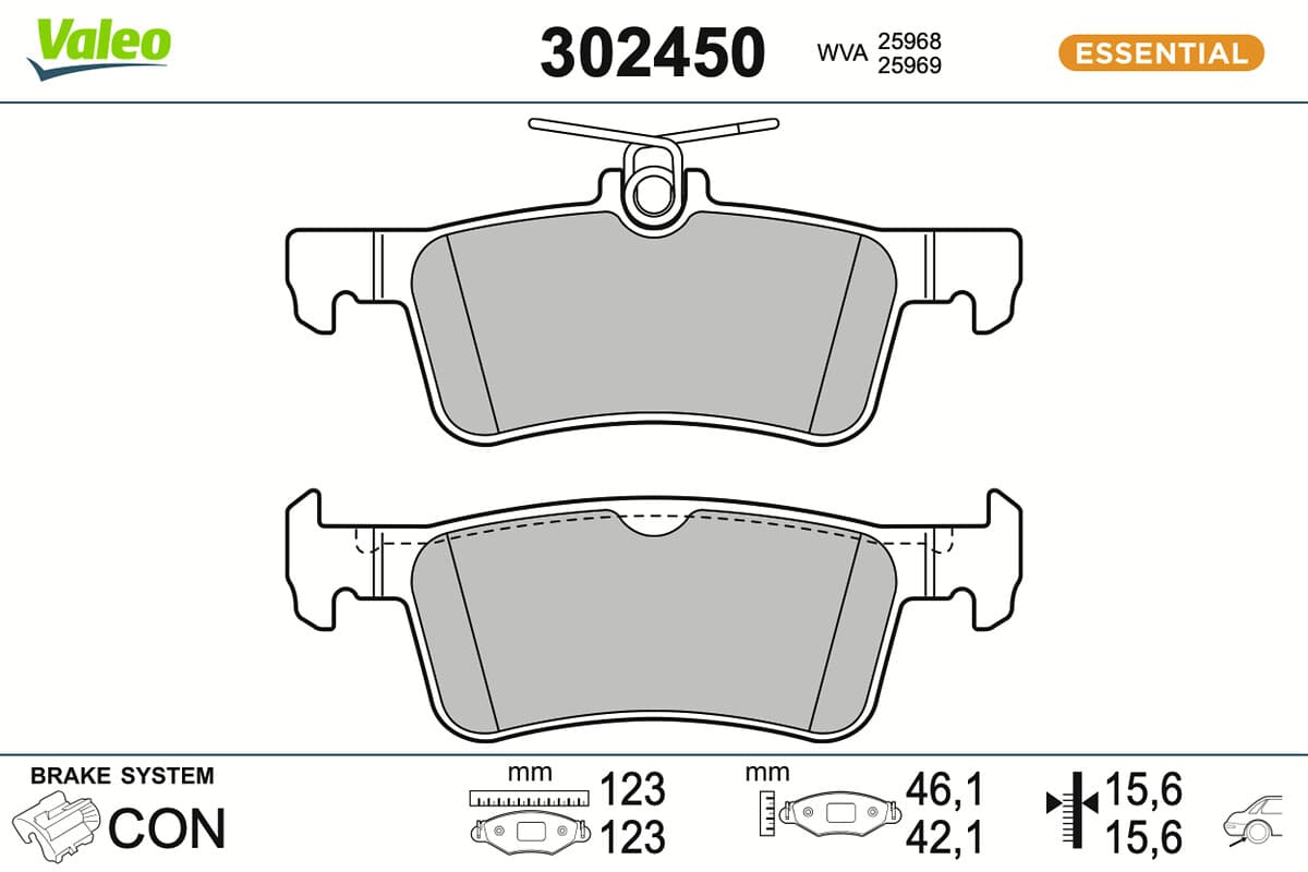 VALEO Sada brzdových platničiek kotúčovej brzdy 302450 1
