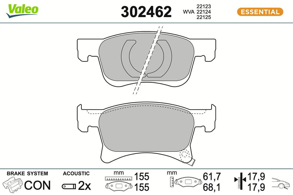 VALEO Sada brzdových platničiek kotúčovej brzdy 302462 1