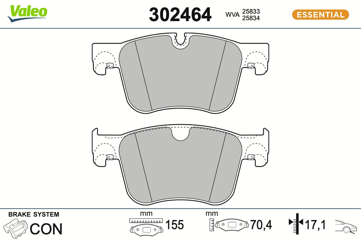 VALEO Sada brzdových platničiek kotúčovej brzdy 302464 1
