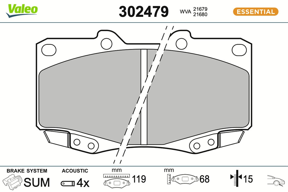 VALEO Sada brzdových platničiek kotúčovej brzdy 302479 1