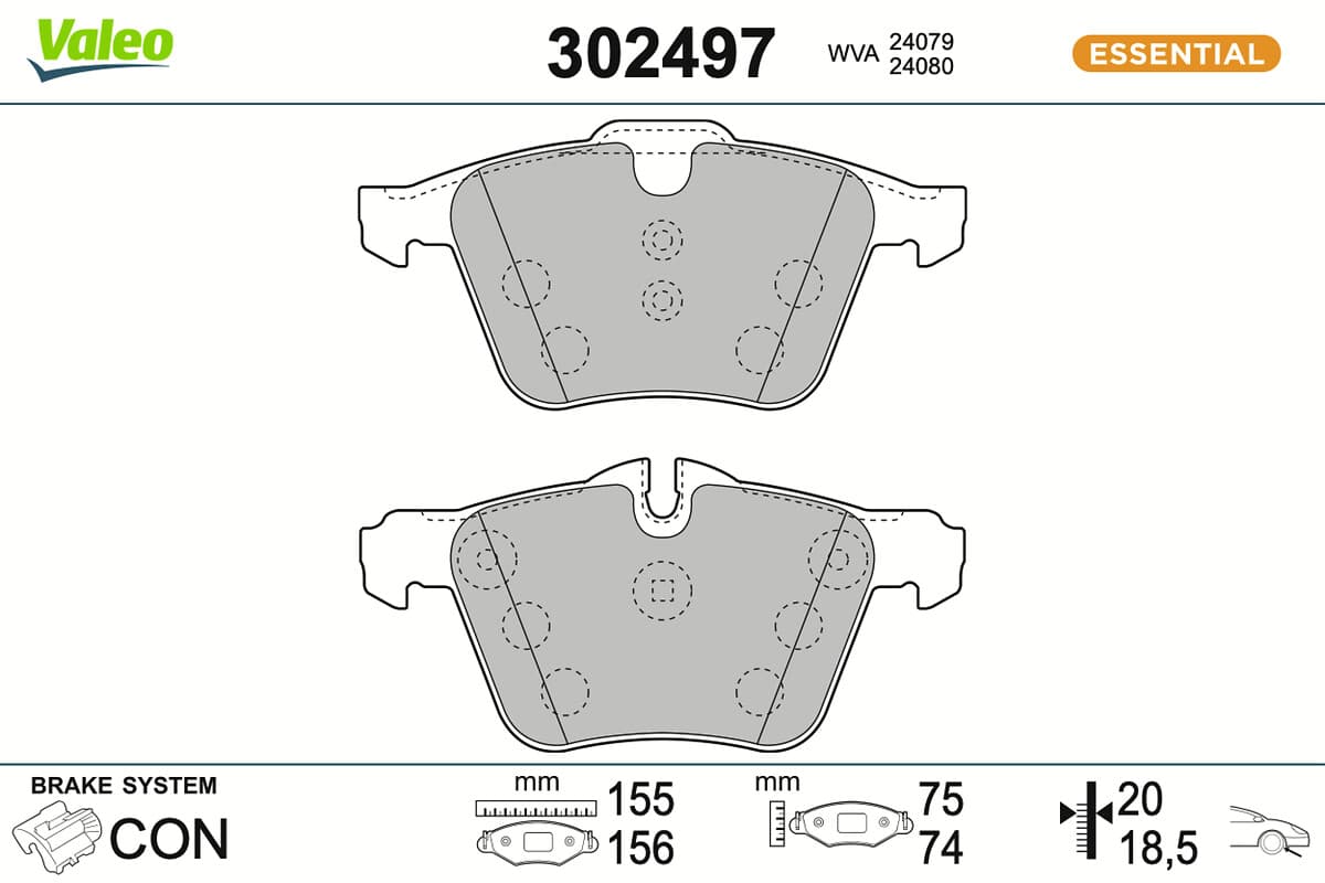 VALEO Sada brzdových platničiek kotúčovej brzdy 302497 1