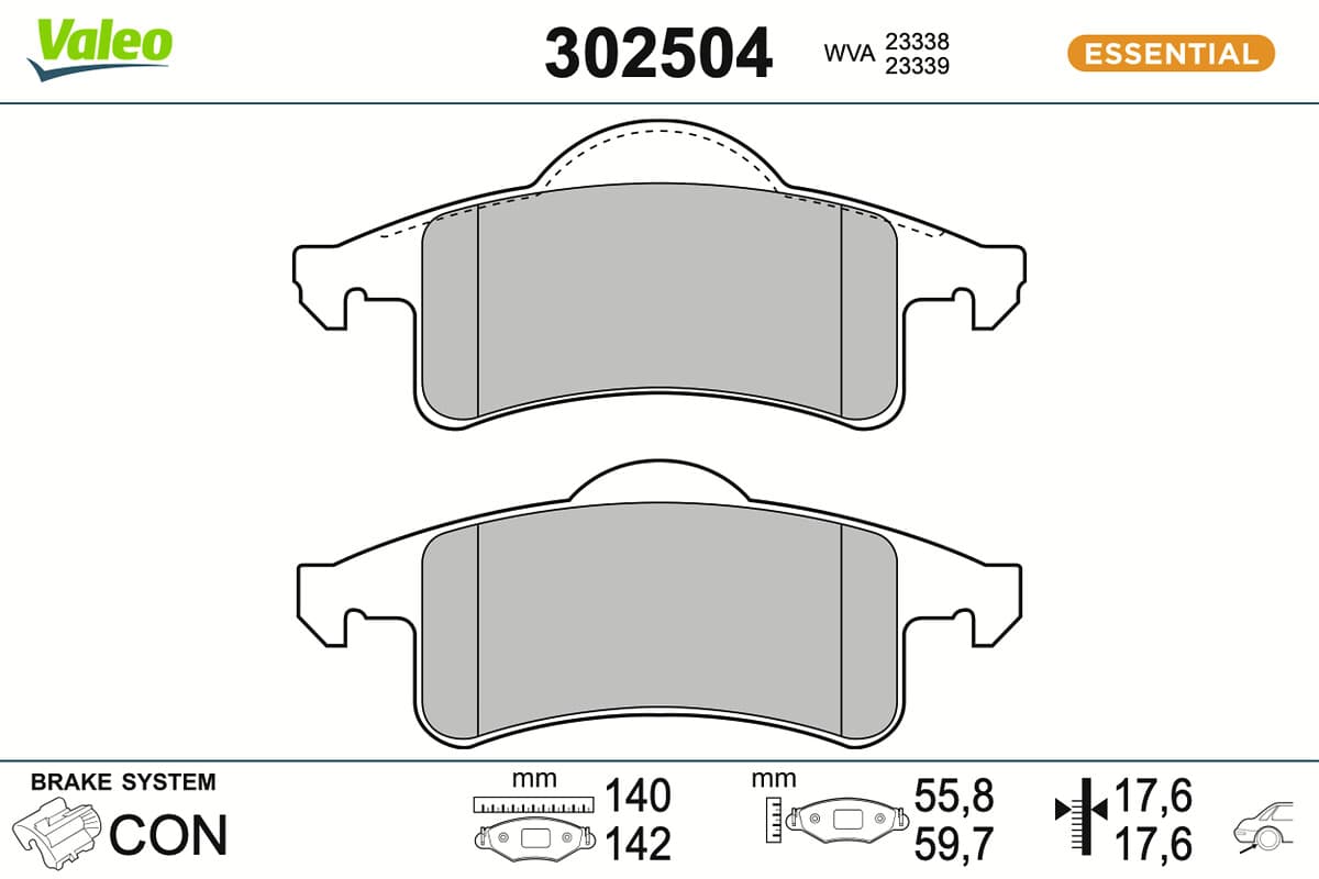 VALEO Sada brzdových platničiek kotúčovej brzdy 302504 1