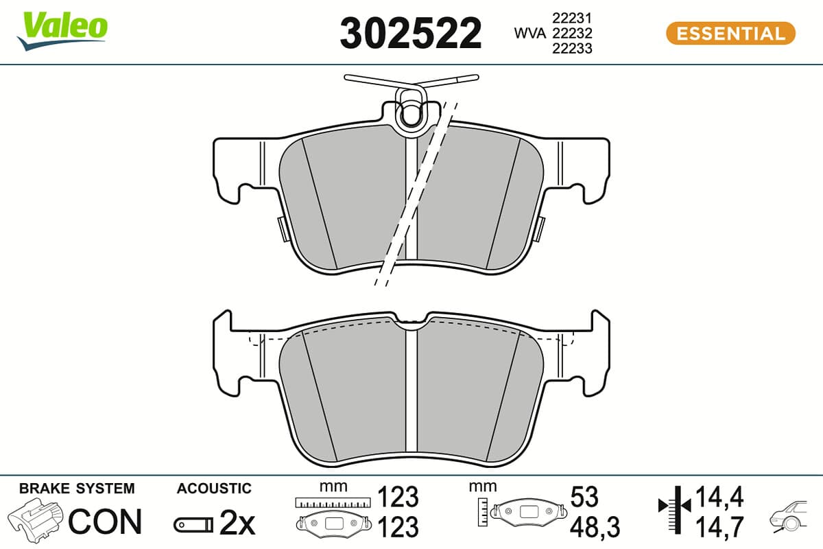 VALEO Sada brzdových platničiek kotúčovej brzdy 302522 1