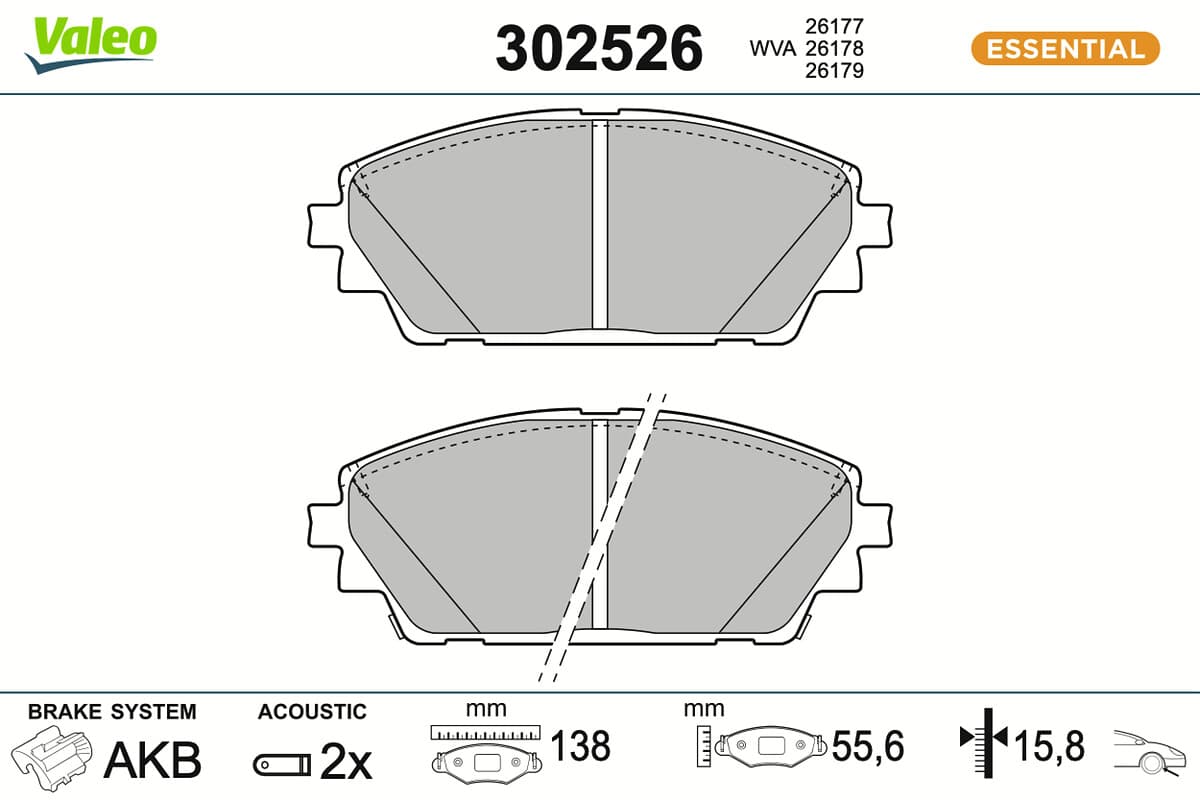 VALEO Sada brzdových platničiek kotúčovej brzdy 302526 1