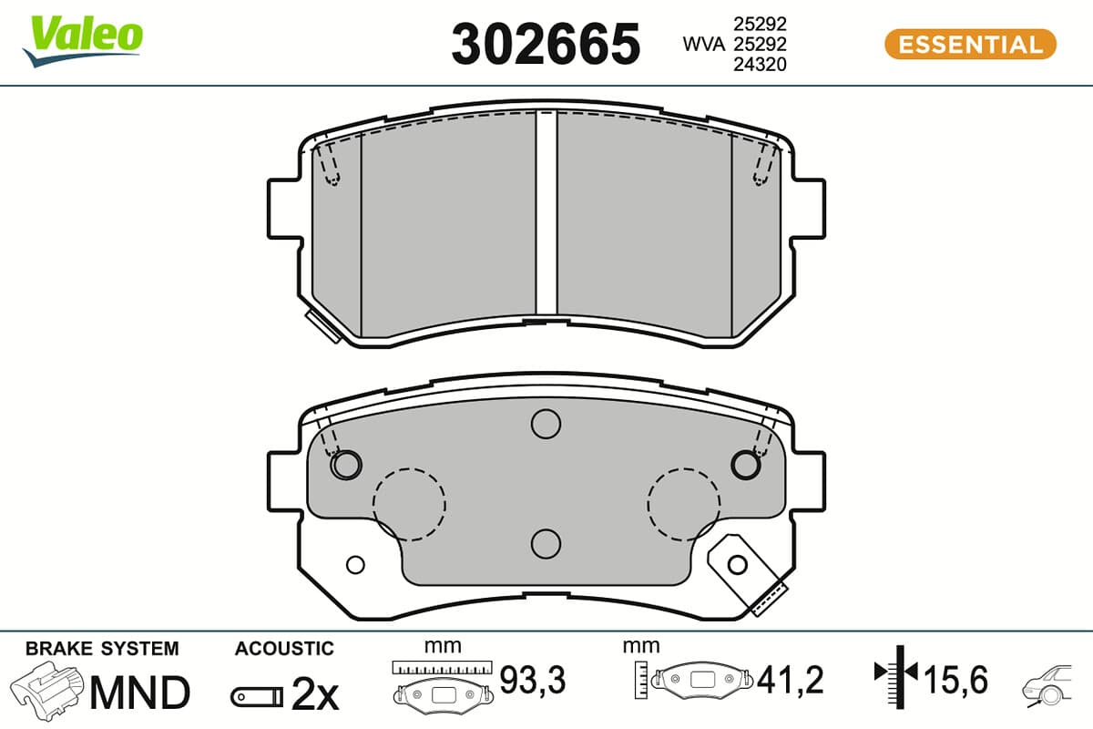 VALEO Sada brzdových platničiek kotúčovej brzdy 302665 1