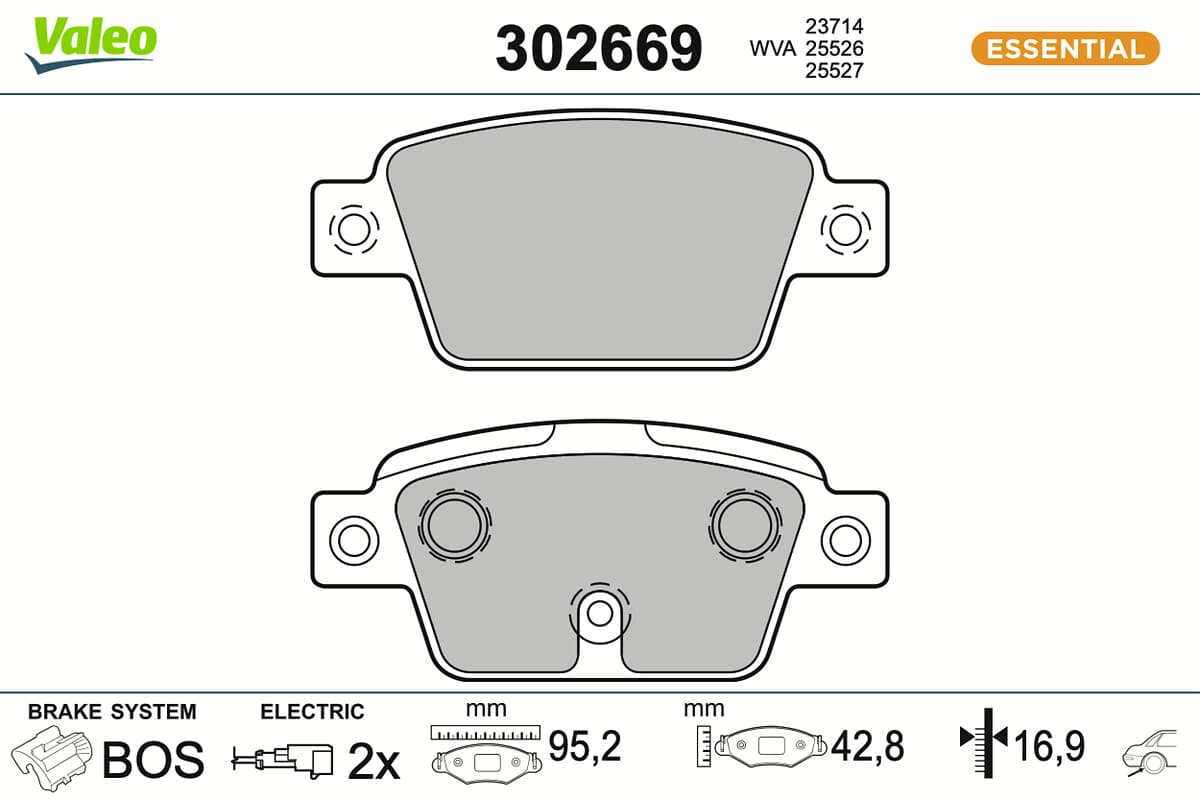 VALEO Sada brzdových platničiek kotúčovej brzdy 302669 1
