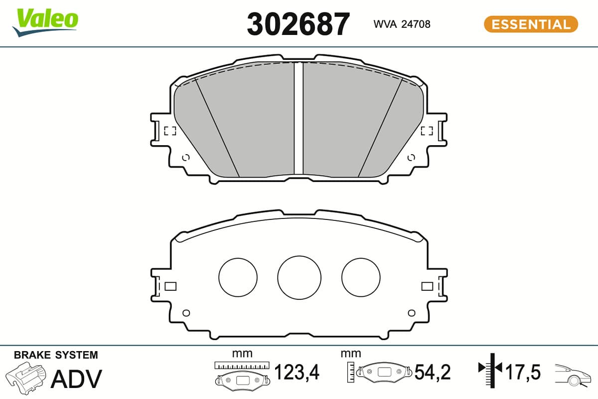 VALEO Sada brzdových platničiek kotúčovej brzdy 302687 1