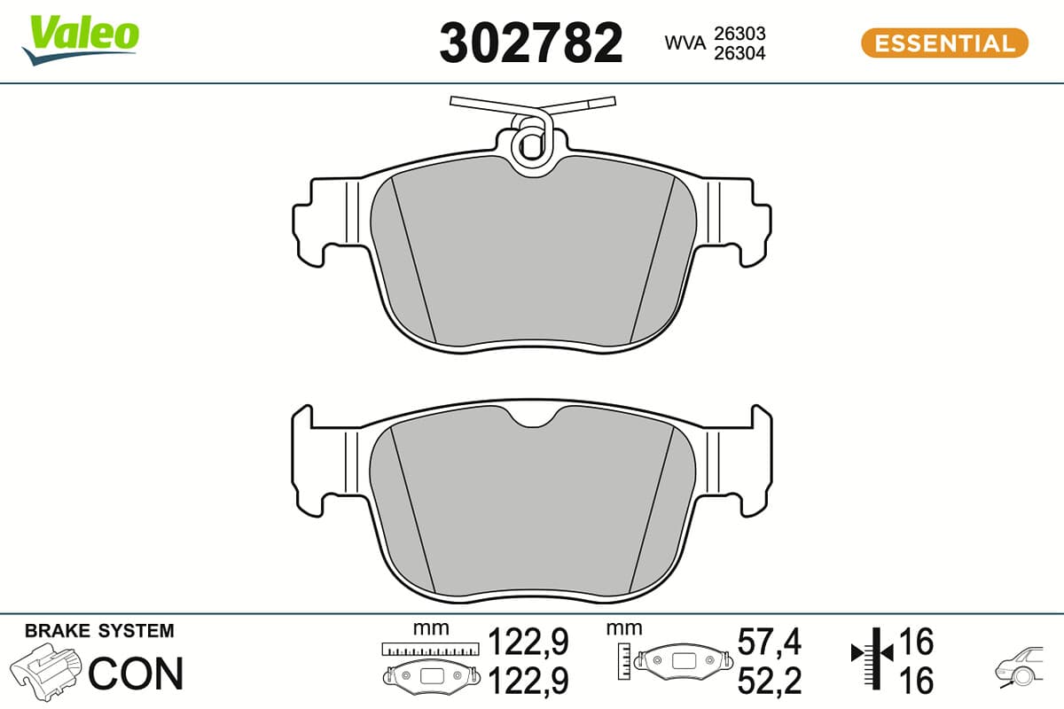 VALEO Sada brzdových platničiek kotúčovej brzdy 302782 1