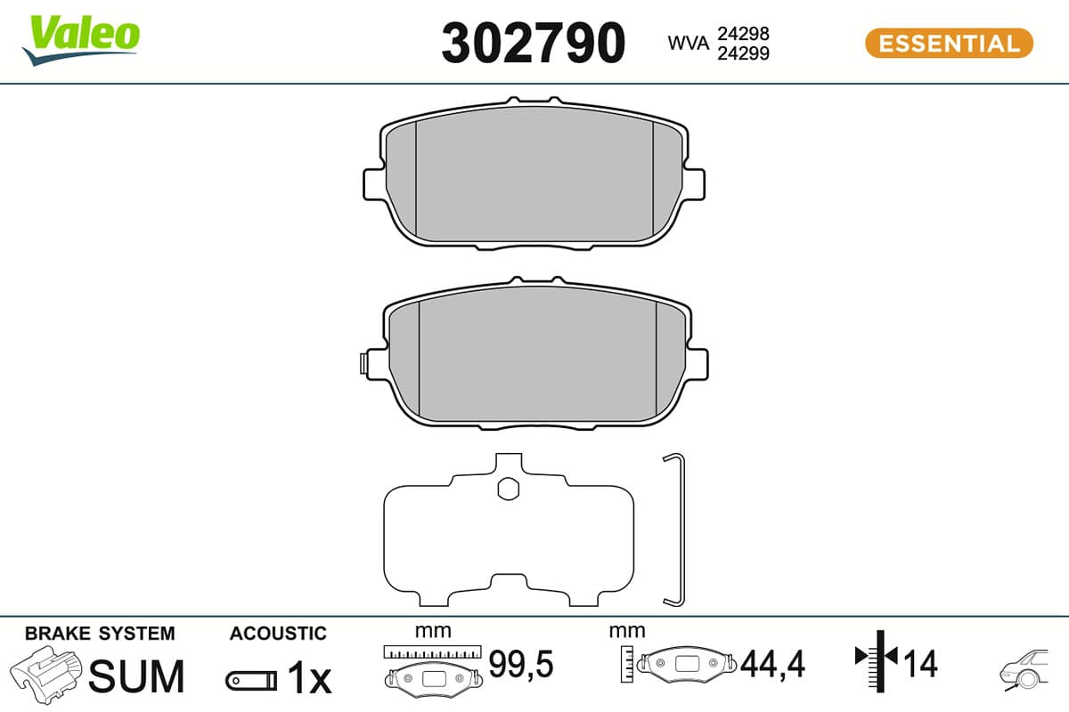 VALEO Sada brzdových platničiek kotúčovej brzdy 302790 1