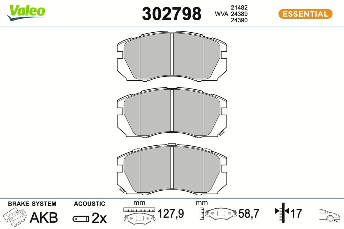 VALEO Sada brzdových platničiek kotúčovej brzdy 302798 1