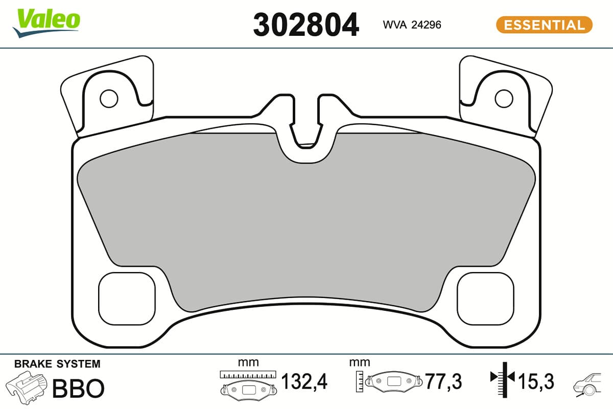 VALEO Sada brzdových platničiek kotúčovej brzdy 302804 1